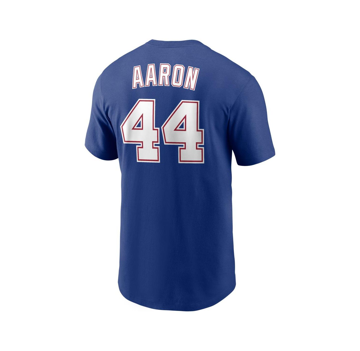 Men's Hank Aaron Royal Atlanta Braves Cooperstown Collection Name & Number T-Shirt