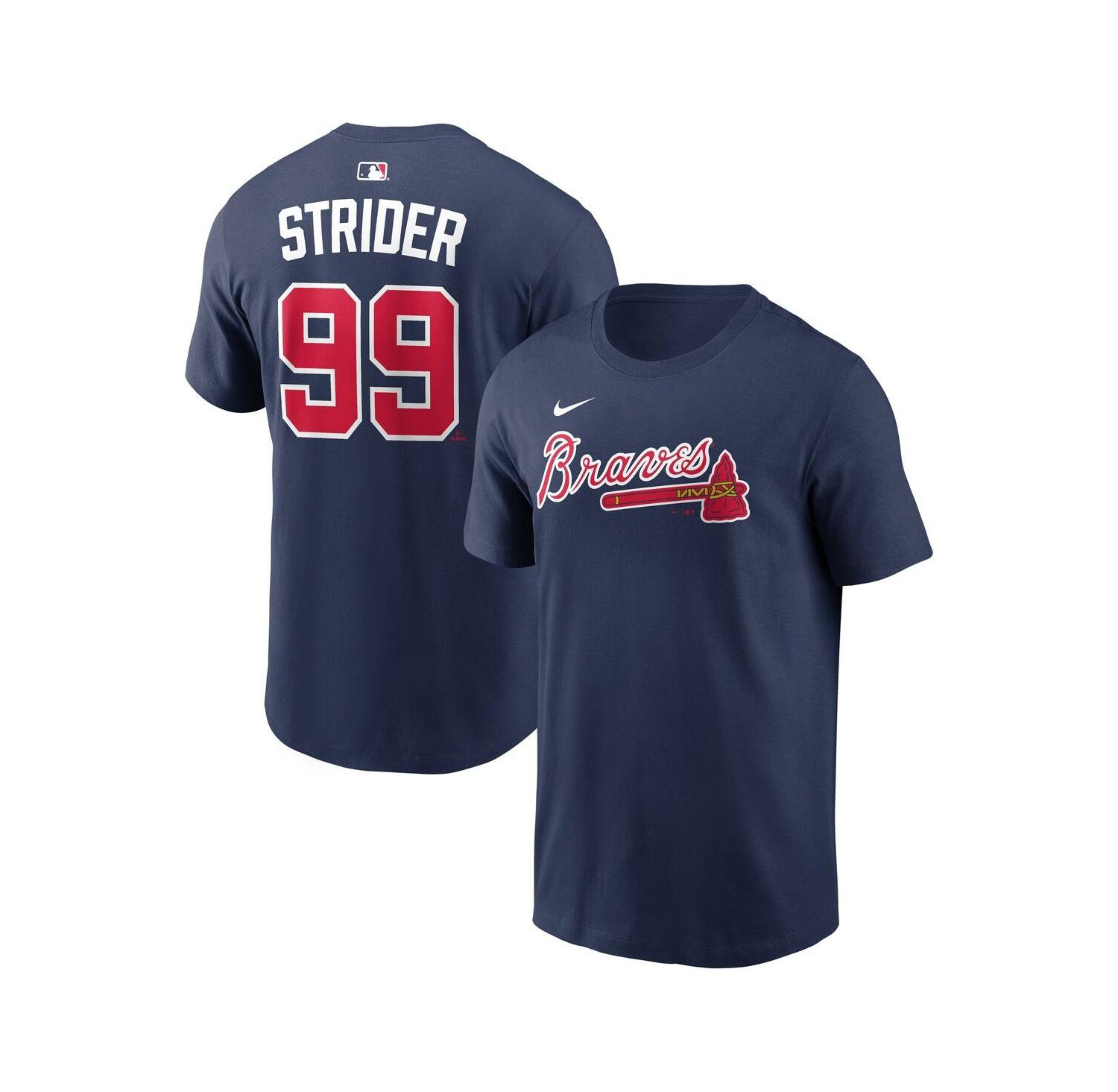 Men's Spencer Strider Navy Atlanta Braves Name & Number T-Shirt