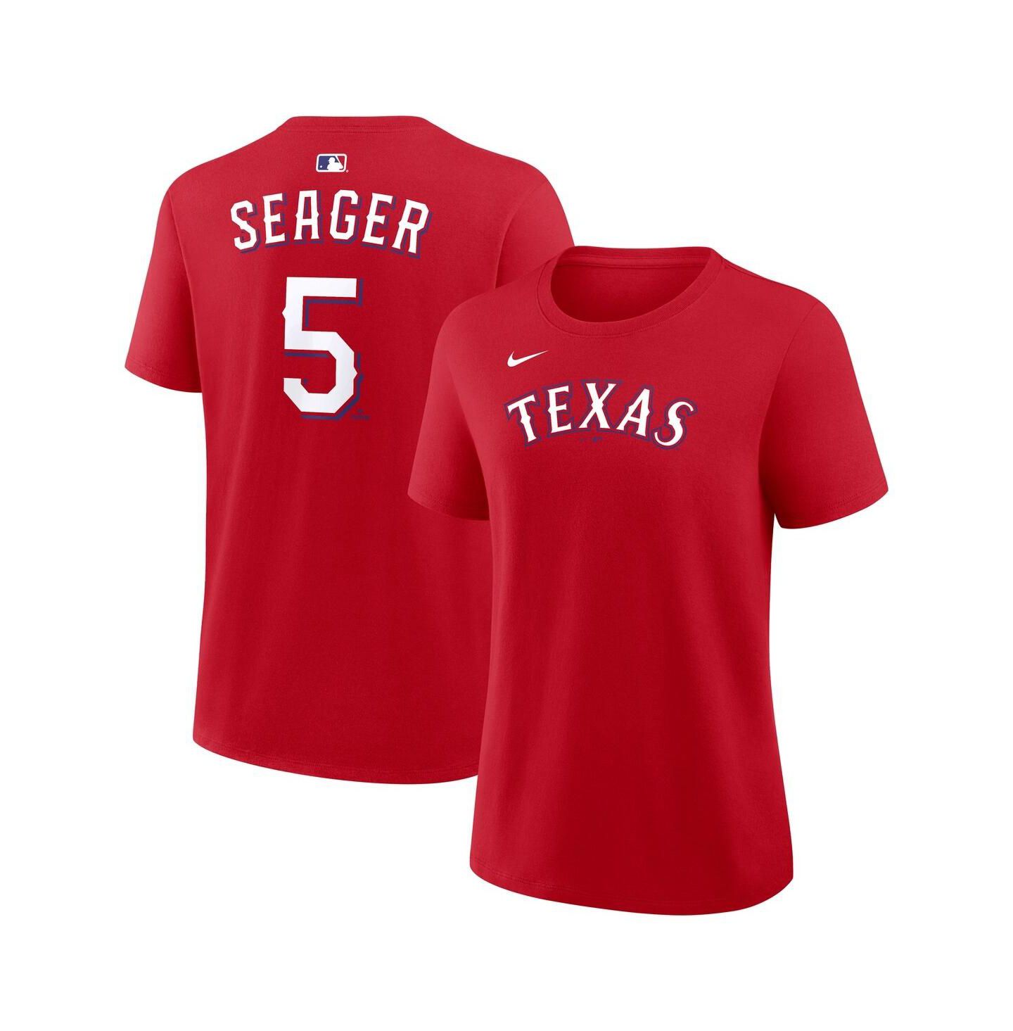 Женская футболка Nike Corey Seager Red Texas Rangers Name and Number — фото 1