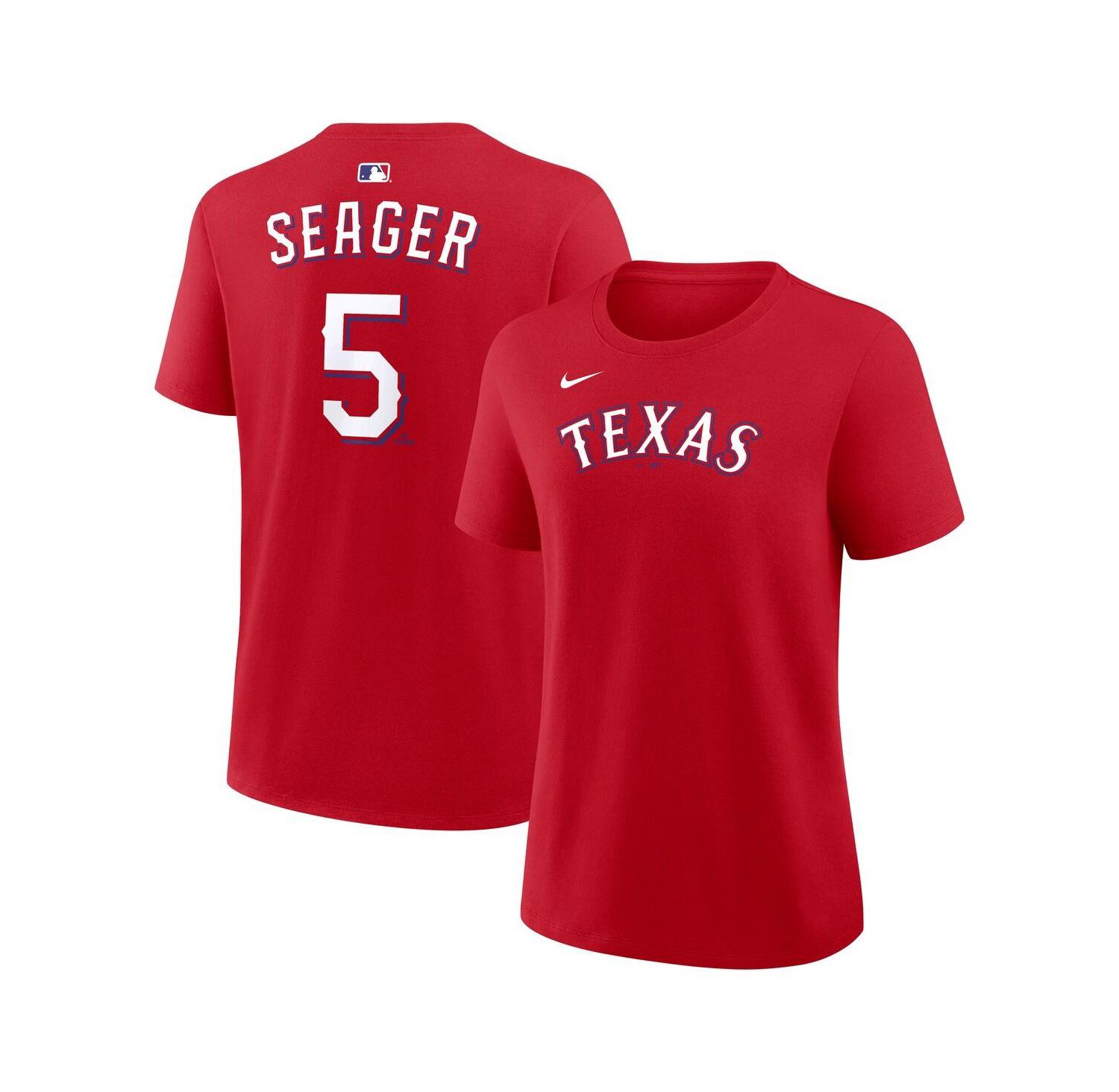 Women's Corey Seager Red Texas Rangers Name and Number T-Shirt
