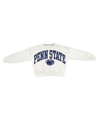 Women's White Penn State Nittany Lions Oversized Janice Waist-Length Sweatshirt