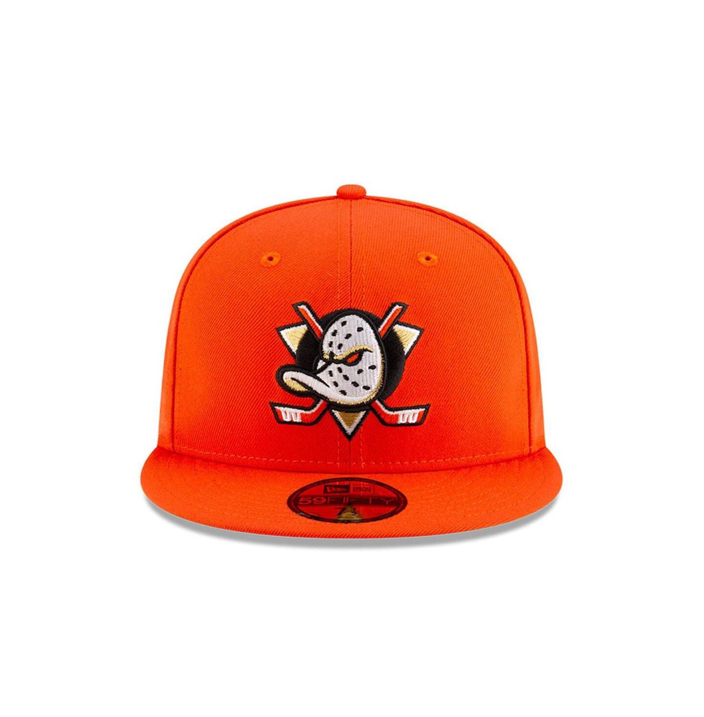 Мужская кепка New Era Orange Anaheim Ducks Core 59FIFTY Fitted Hat — фото 2