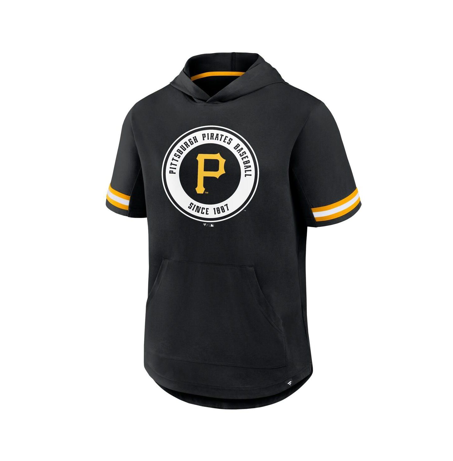 Мужская футболка Fanatics Black Pittsburgh Pirates Optimal Play Hooded — фото 2
