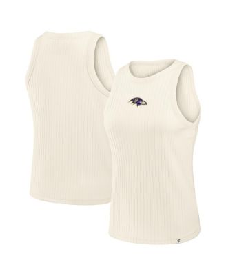 Women's Cream Baltimore Ravens Star Play Tri-Blend Ribbed&nbsp;Tank Top