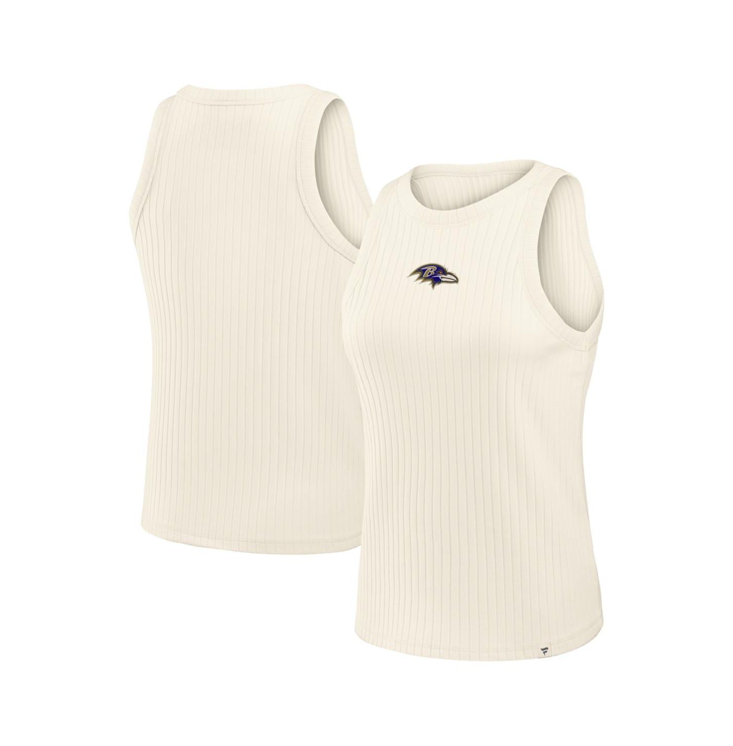 Женский топ Fanatics Cream Baltimore Ravens Star Play Tri-Blend Ribbed — фото 1