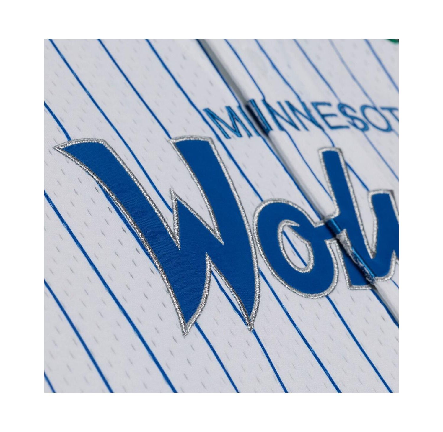 Men's White Minnesota Timberwolves Head Coach Pinstripe Mesh Full-Button Baseball Jersey