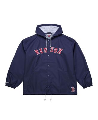 Men's Navy Boston Red Sox Full-Snap Hooded Coaches Jacket