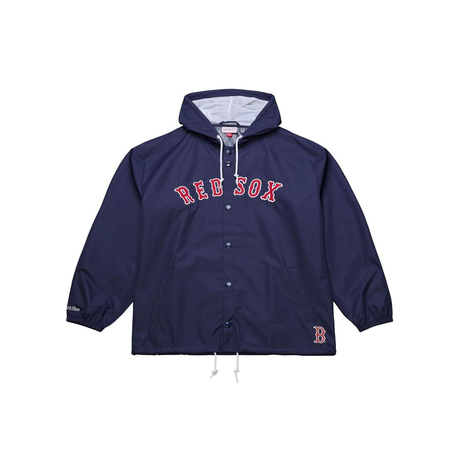 Men's Navy Boston Red Sox Full-Snap Hooded Coaches Jacket