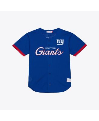 Men's Royal New York Giants Head Coach Mesh Full-Button Fashion Jersey