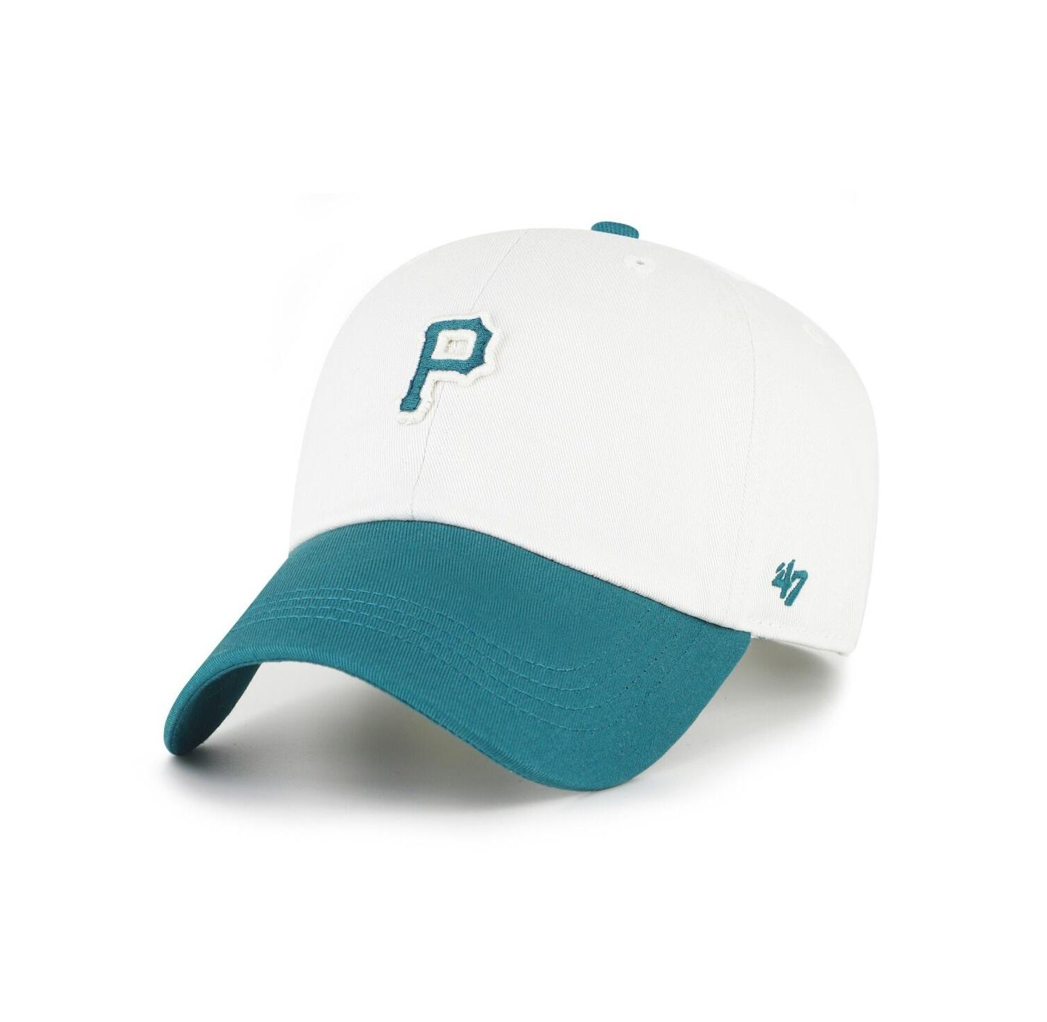 Men's White/Teal Pittsburgh Pirates Contemporary Tonal Clean Up Adjustable Hat