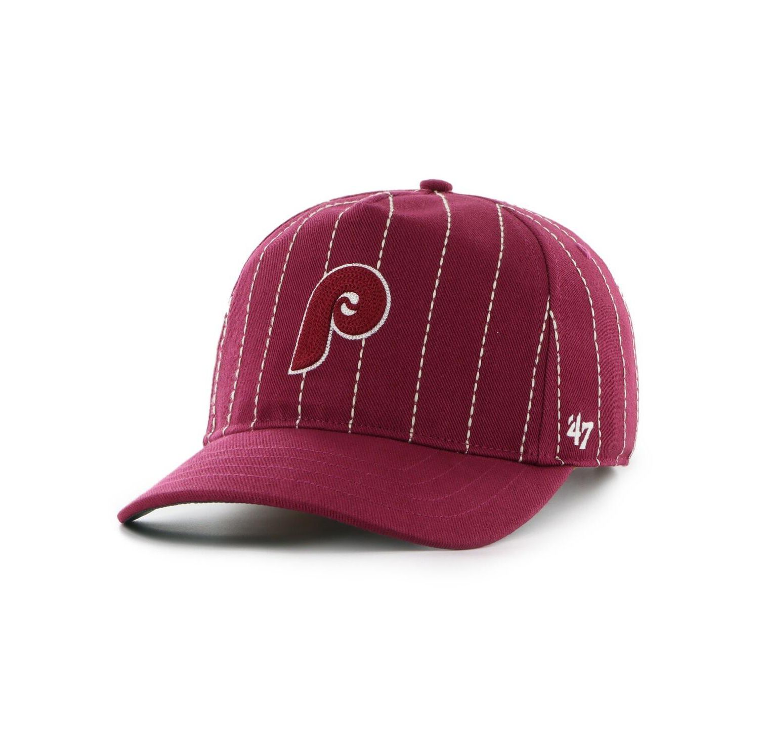 x Rawlings Men's Burgundy Philadelphia Phillies Pinstripe Hitch Adjustable Hat