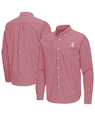 Men's Crimson Alabama Crimson Tide Ellis Woven Tri-Blend Long Sleeve Button-Down Shirt