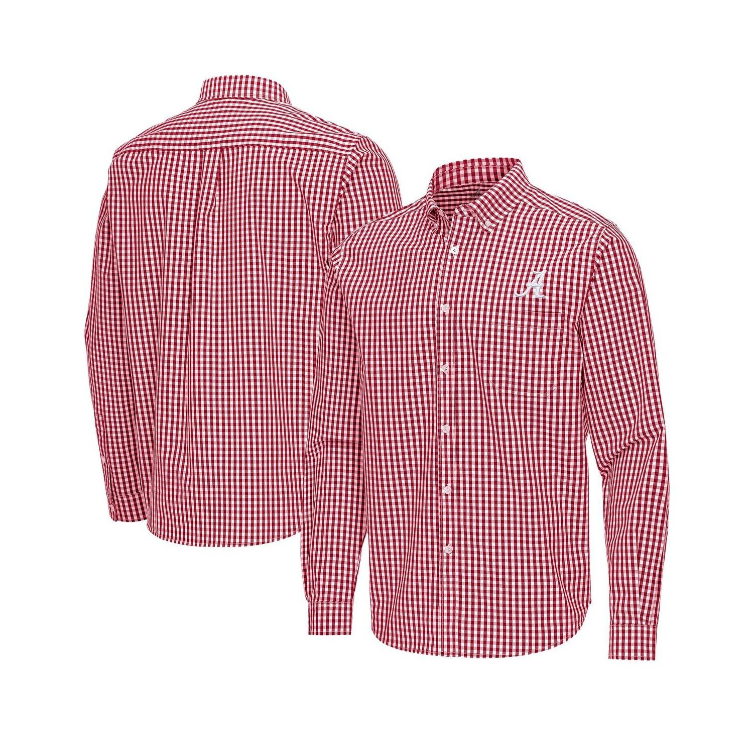 Men's Crimson Alabama Crimson Tide Ellis Woven Tri-Blend Long Sleeve Button-Down Shirt