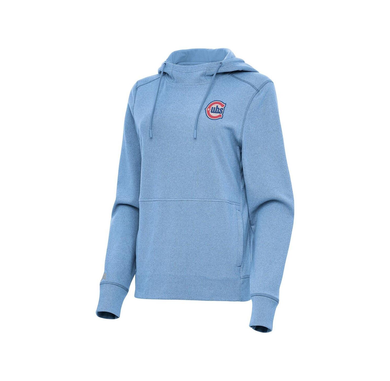 Women's Heather Powder Blue Chicago Cubs Alternate Logo Justice Pullover Hoodie