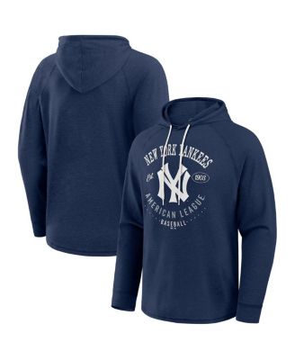 Men's Navy New York Yankees Raglan Hooded Long Sleeve T-Shirt