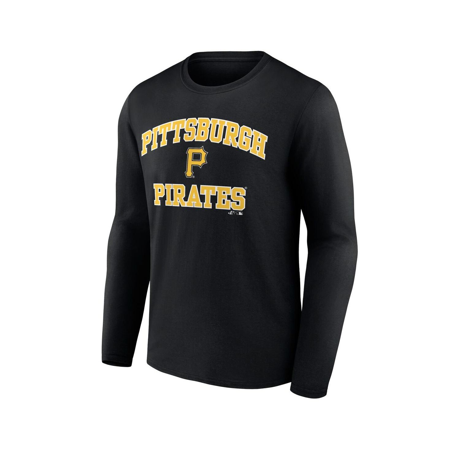 Men's Black Pittsburgh Pirates Heart & Soul Long Sleeve T-Shirt