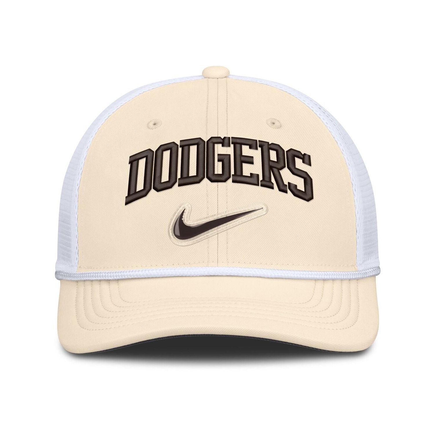 Men's Natural/White Los Angeles Dodgers Rise Dri-FIT Trucker Adjustable Hat