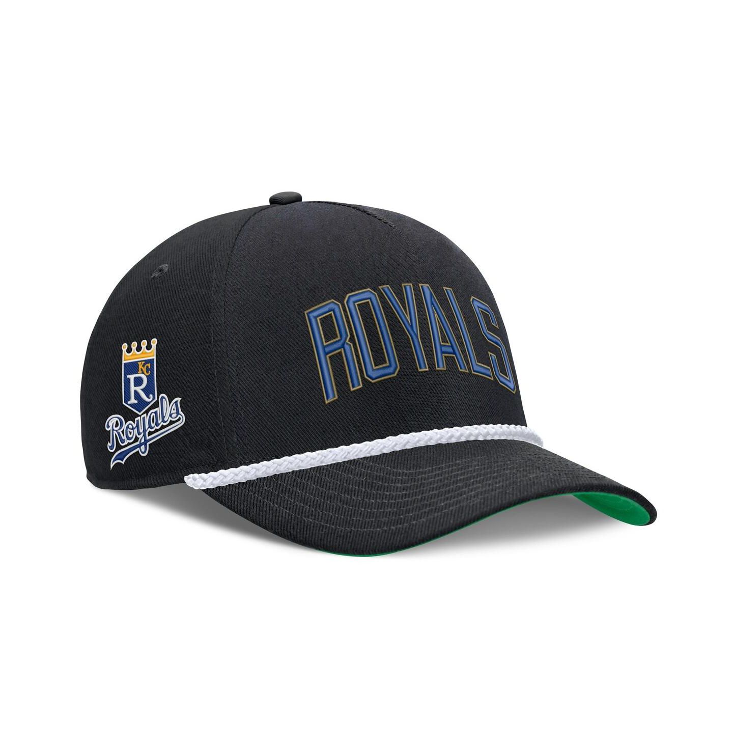 Мужская кепка Nike Black Kansas City Royals Cooperstown Collection Rise Adjustable Hat — фото 1