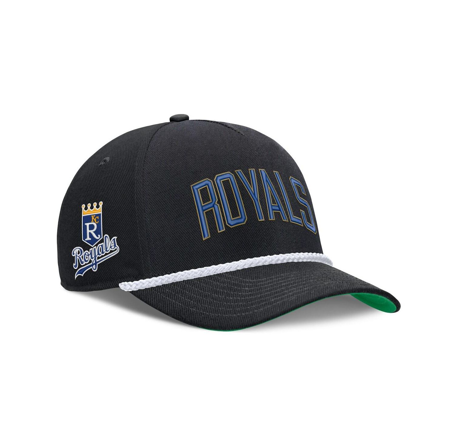Men's Black Kansas City Royals Cooperstown Collection Rise Adjustable Hat