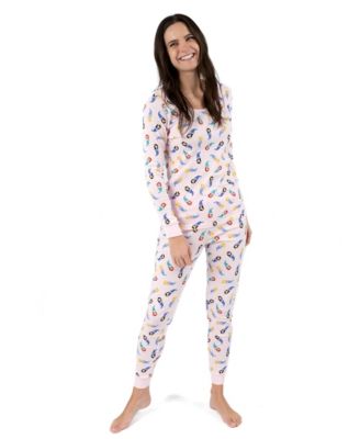 Women's Matching Family Two-Piece Cotton Long Sleeve Shirt and Pants Print Pajamas