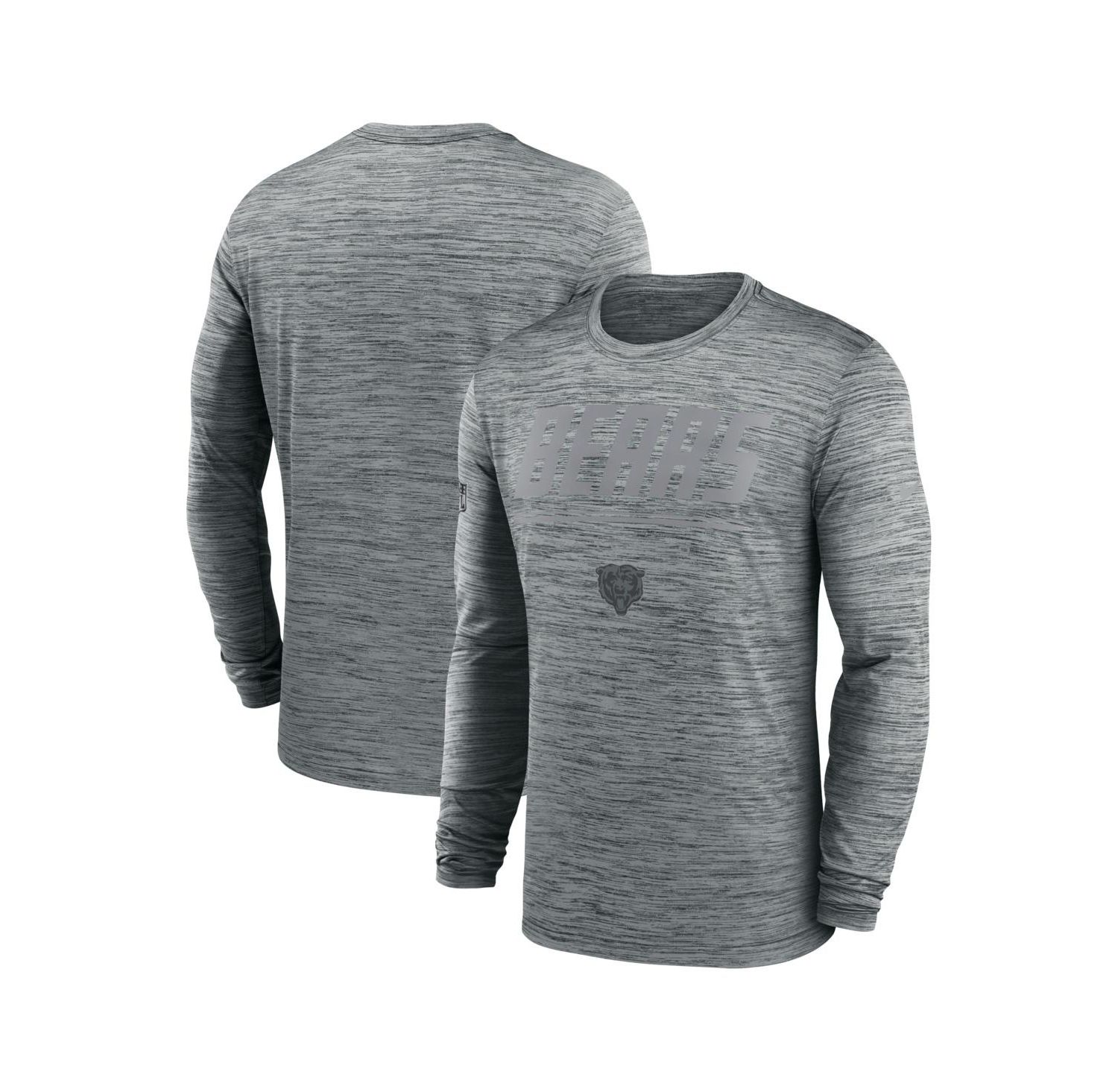 Men's Gray Chicago Bears Sideline Offensive Transition Velocity Dri-FIT Long Sleeve T-Shirt