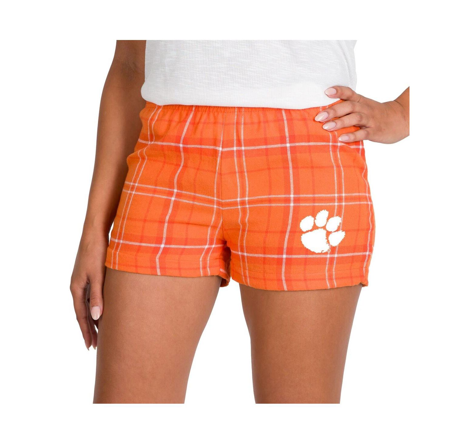 Women's Orange/White Clemson Tigers Ultimate Flannel Shorts