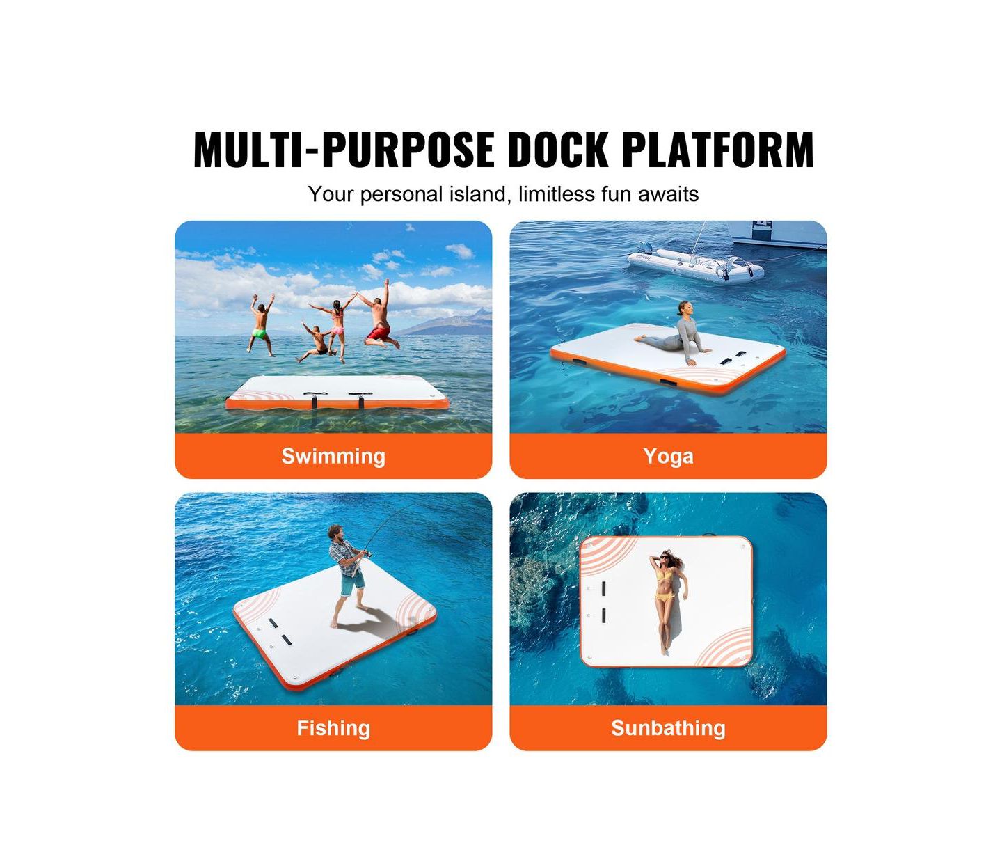 Детская игрушка SUGIFT 10x8 ft Inflatable Floating Non-Slip PVC Dock, Ages 14+, цвет: Белый — фото 7