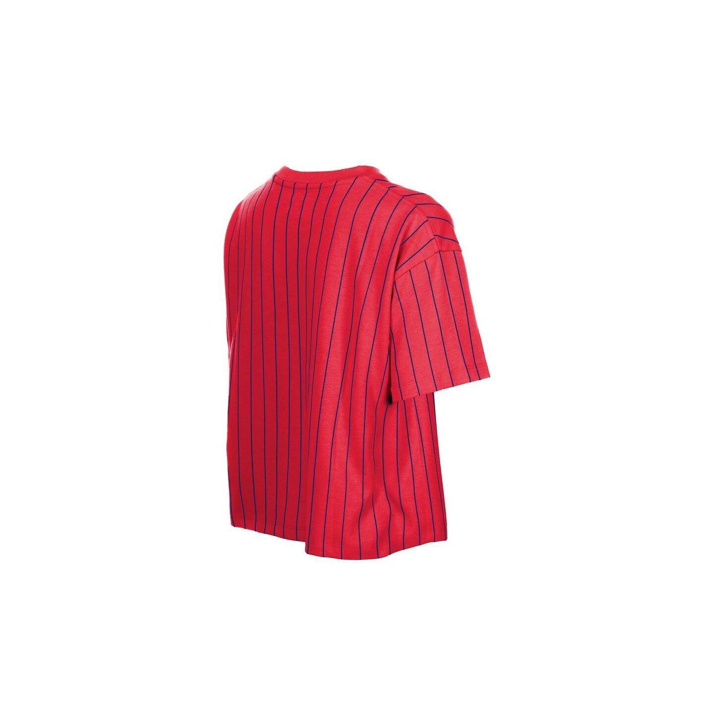 Женская футболка New Era Red Philadelphia Phillies Throwback Meshback Pinstripe Boxy — фото 3