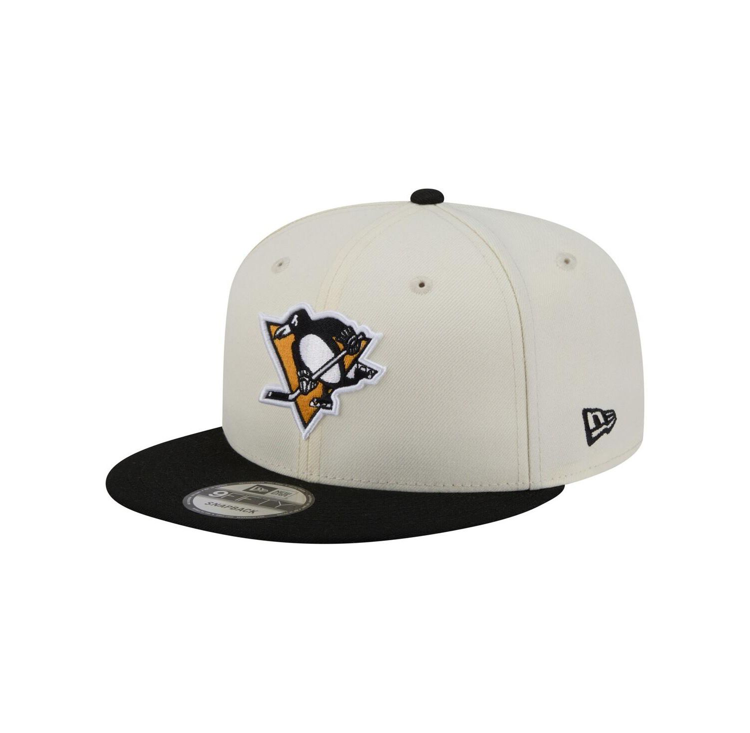 Men's White/Black Pittsburgh Penguins Injection Localized Two-Tone 9FIFTY Snapback Hat