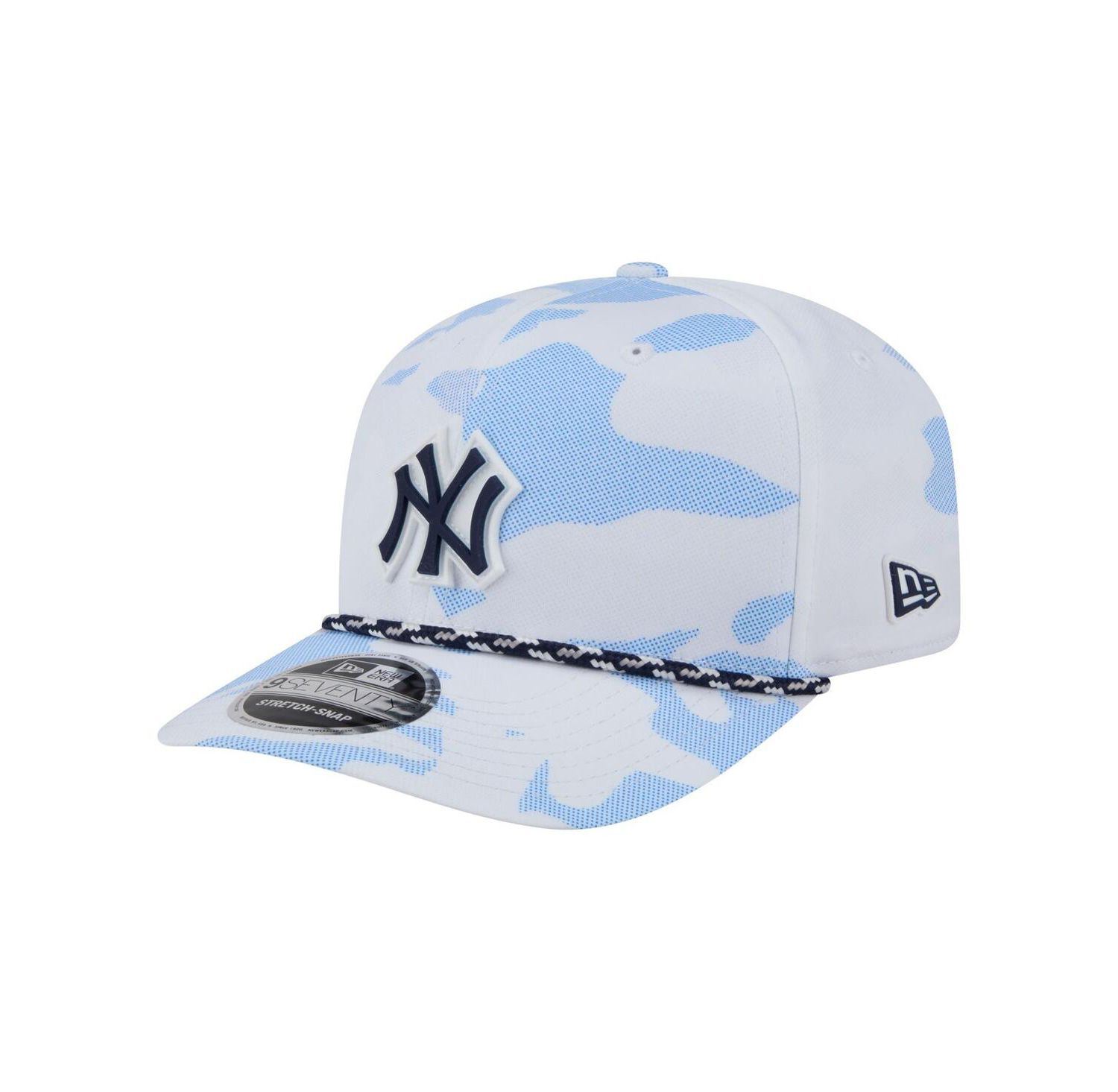 Men's White New York Yankees Camo Rope 9SEVENTY Adjustable Hat