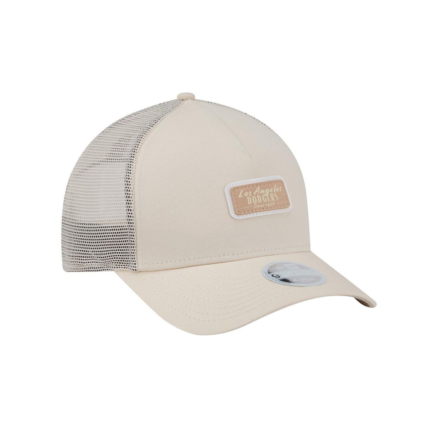Women's Light Beige Los Angeles Dodgers Tonal Patch 9FORTY M-Crown A-Frame Trucker Adjustable Hat