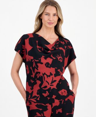 Women's Printed Cowlneck Top
