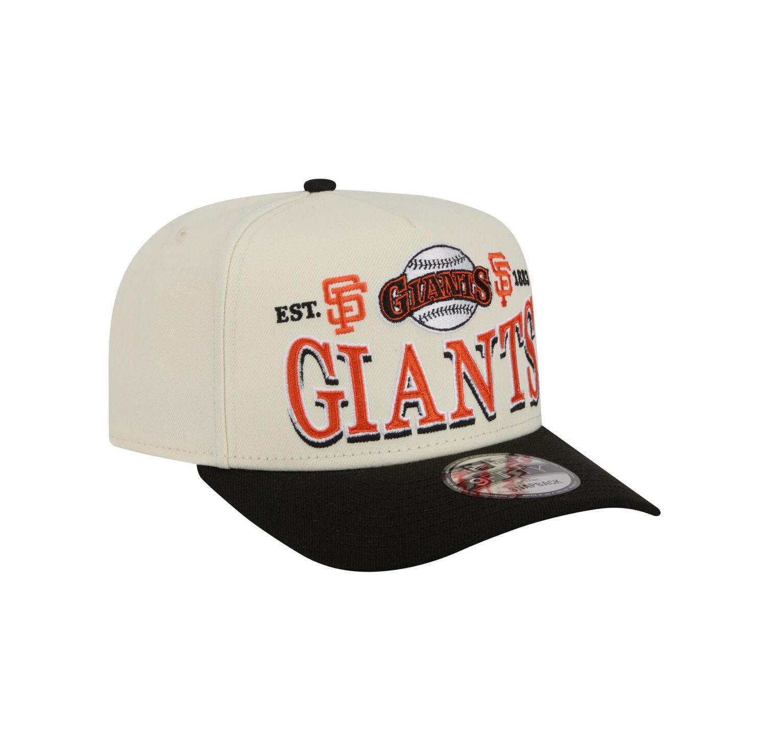Men's Cream San Francisco Giants Throwback Tri-Hit A-Frame 9FIFTY Adjustable Hat