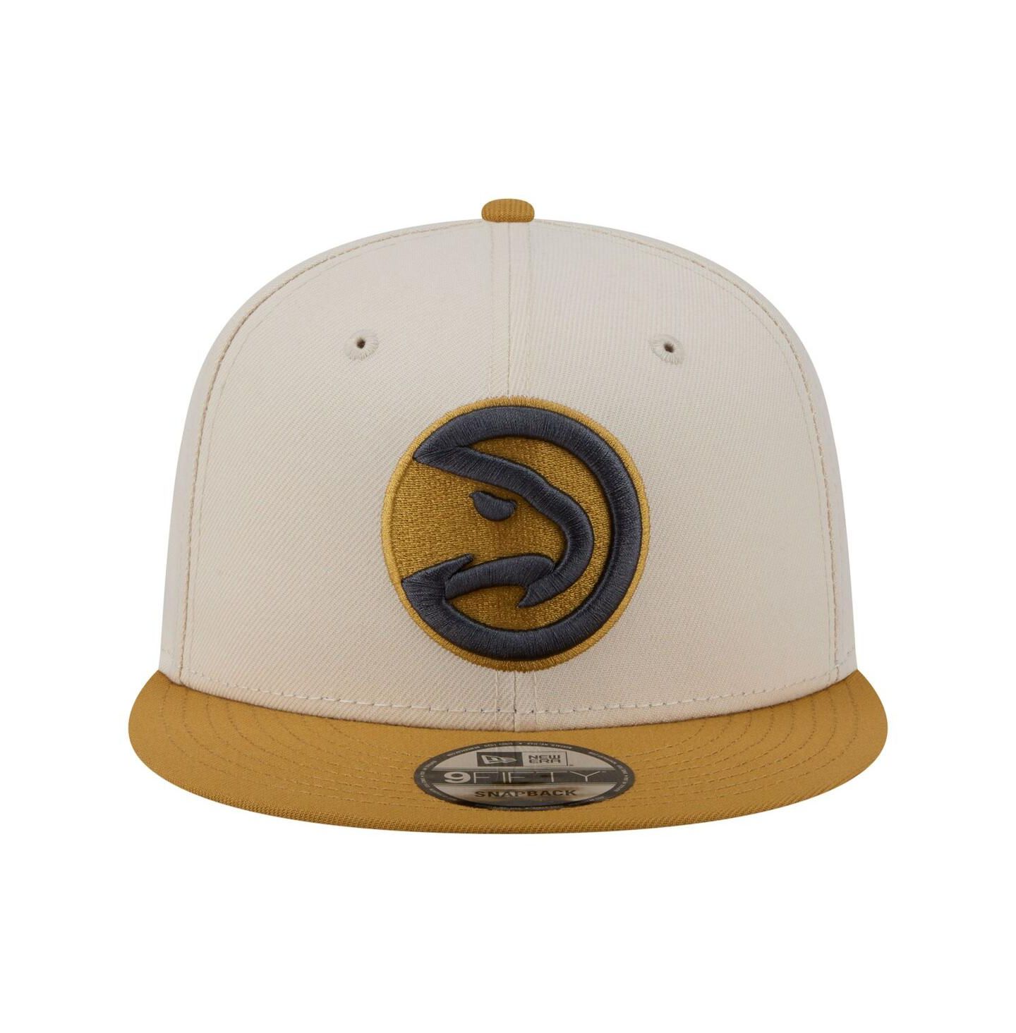 Мужские головные уборы New Era Cream/Tan Atlanta Hawks Two-Tone Color Pack 9FIFTY Snapback Hat — фото 2