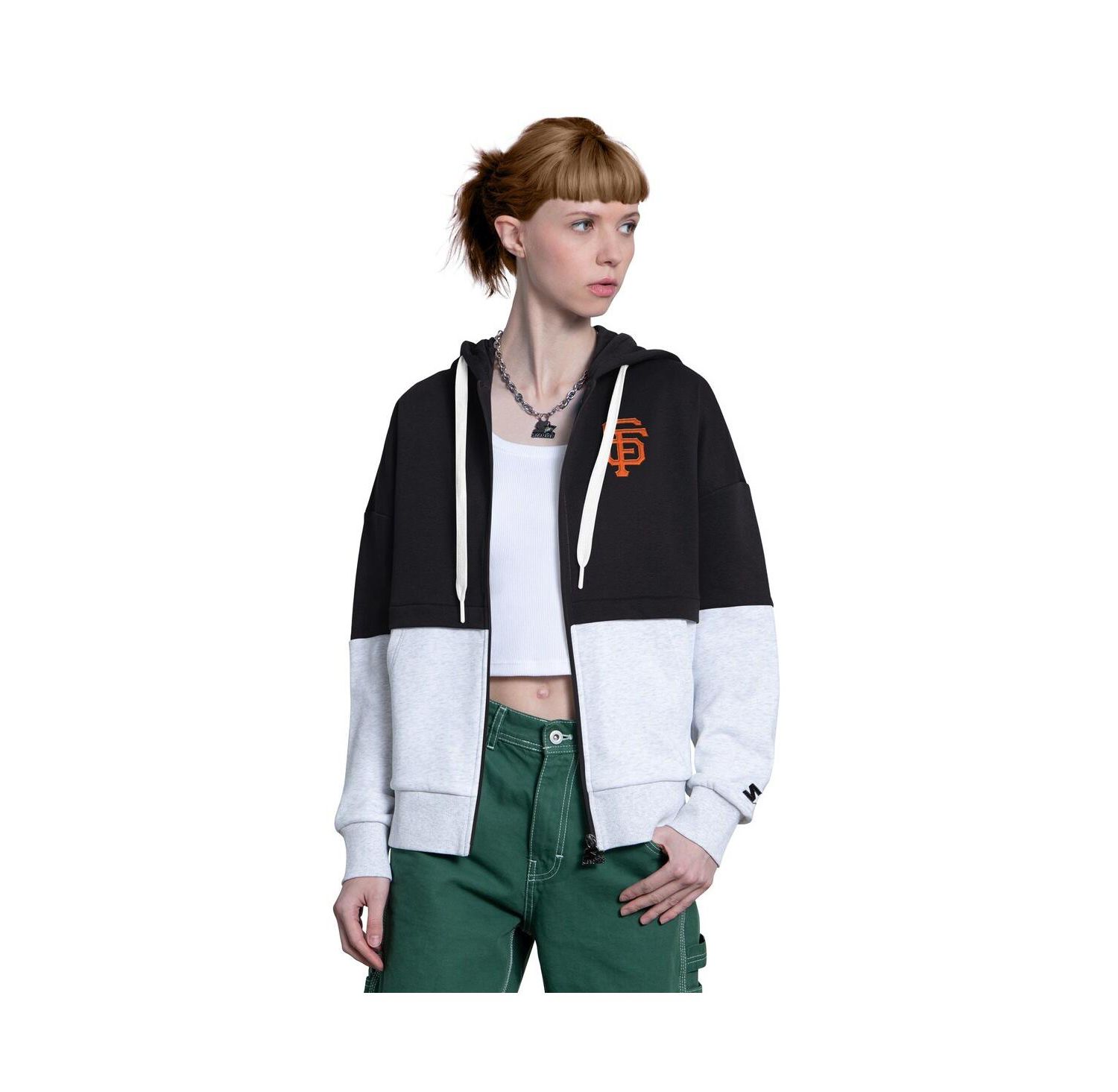Women's Black/Heather Gray San Francisco Giants Wishbone Full-Zip Hoodie