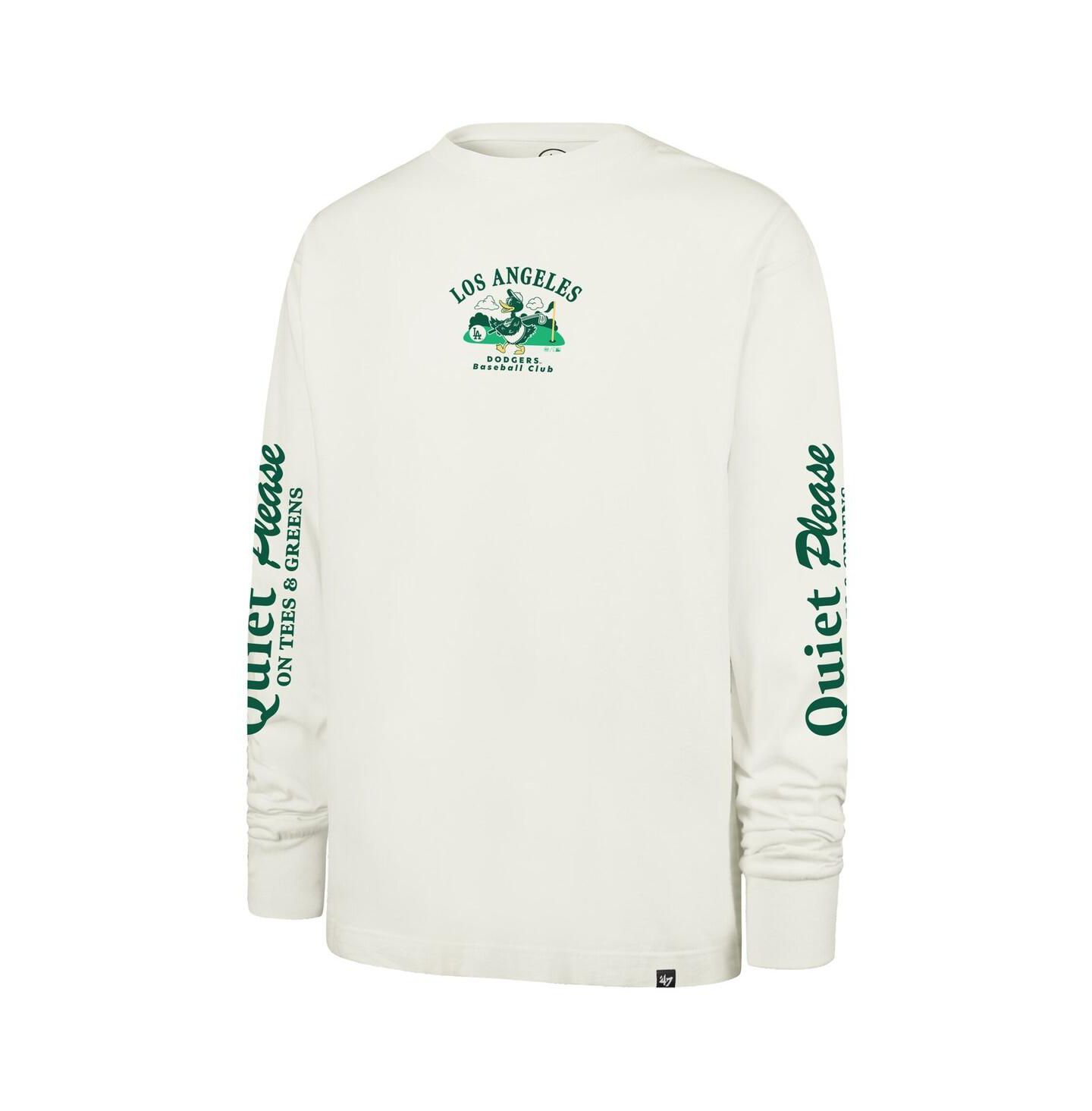 Мужская футболка '47 Brand Cream Los Angeles Dodgers Quiet Please Foundation Long Sleeve — фото 2