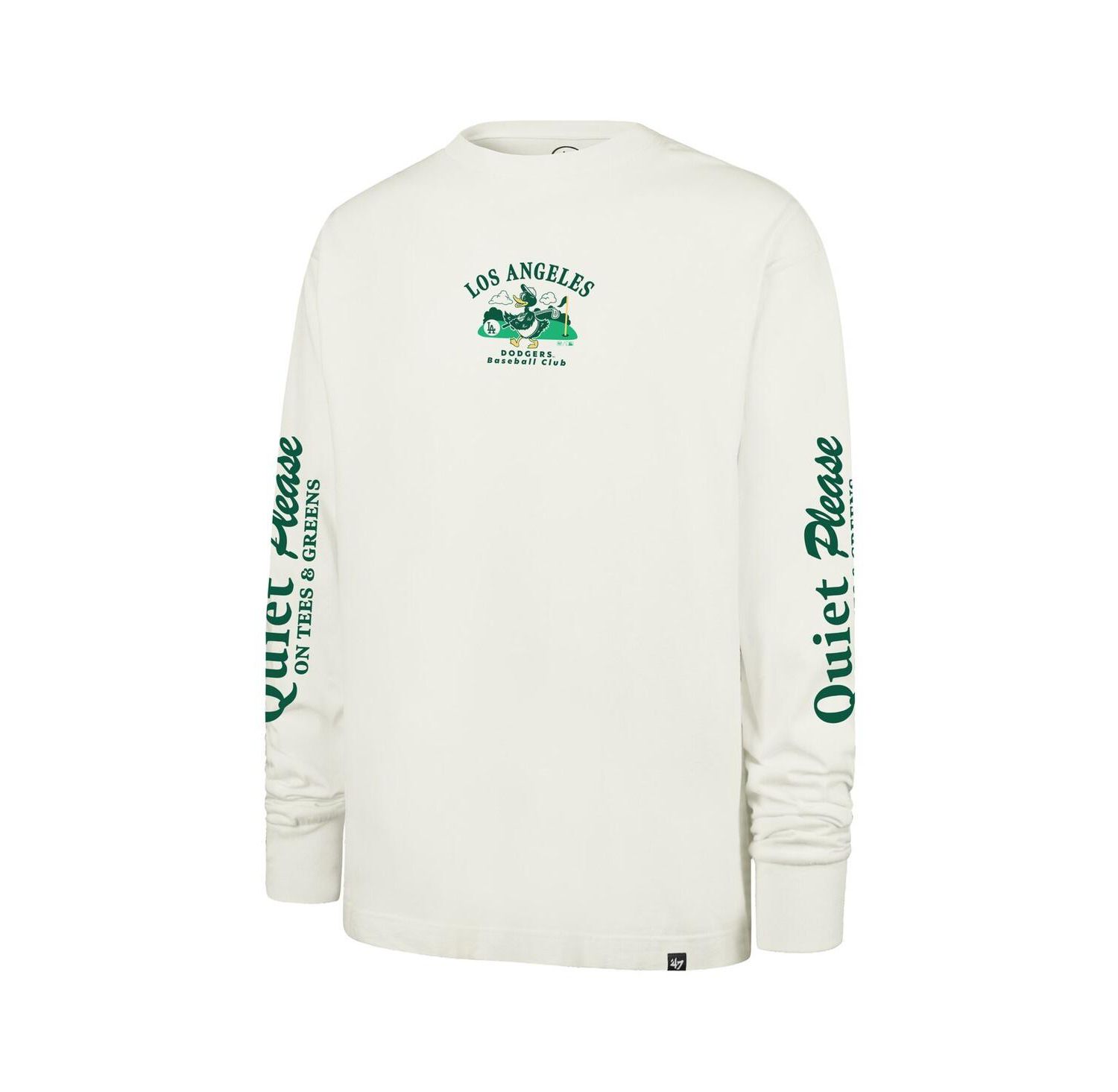 Men's Cream Los Angeles Dodgers Quiet Please Foundation Long Sleeve T-Shirt