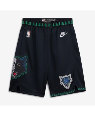 Big Boys and Girls Black Minnesota Timberwolves Hardwood Classics Dri-FIT Swingman Shorts