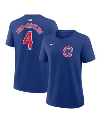 Women's Pete Crow-Armstrong Royal Chicago Cubs Name and Number T-Shirt