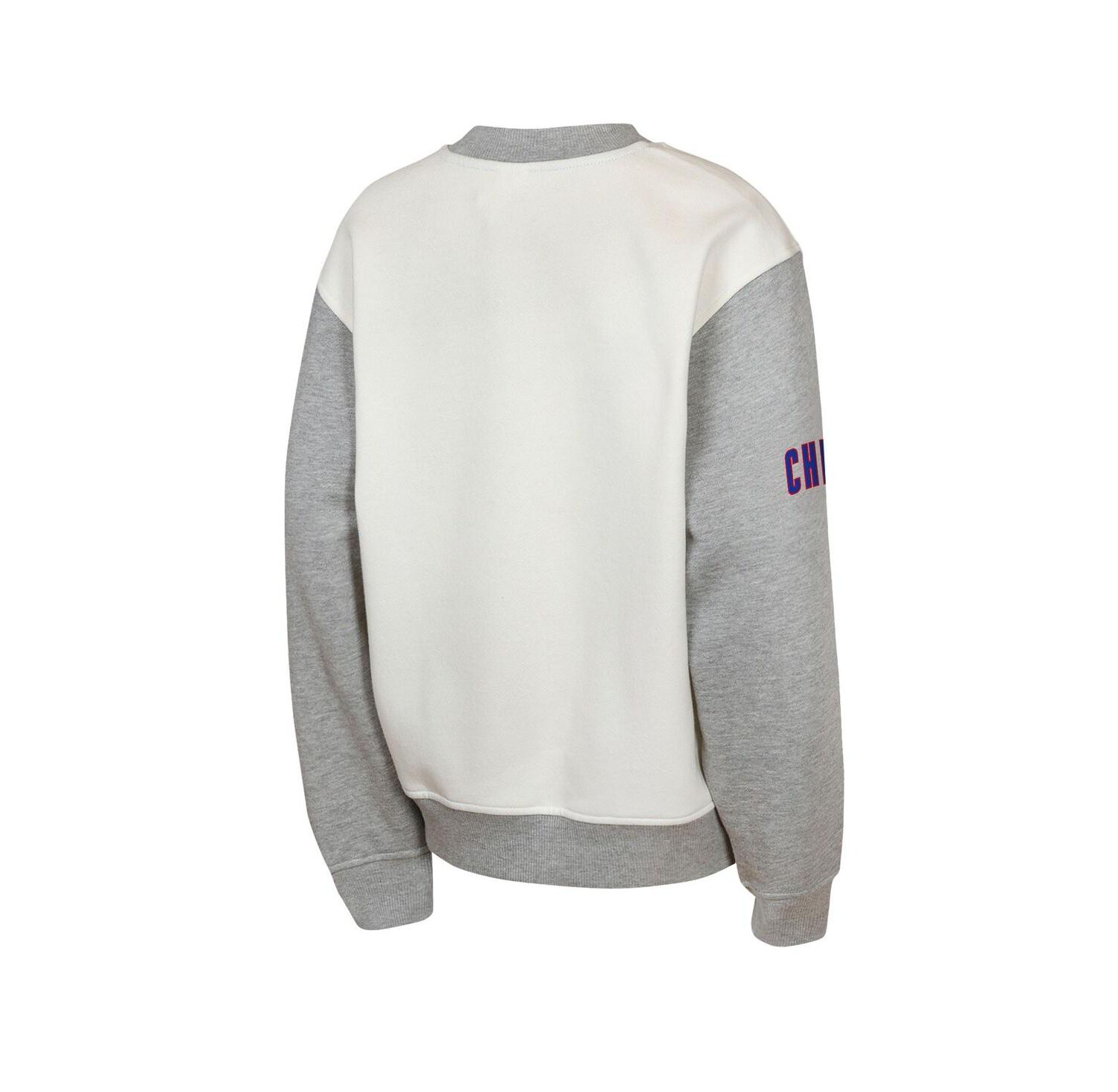 Big Boys and Girls Cream/Gray Chicago Cubs Big League Power Hit Fleece Sweatshirt
