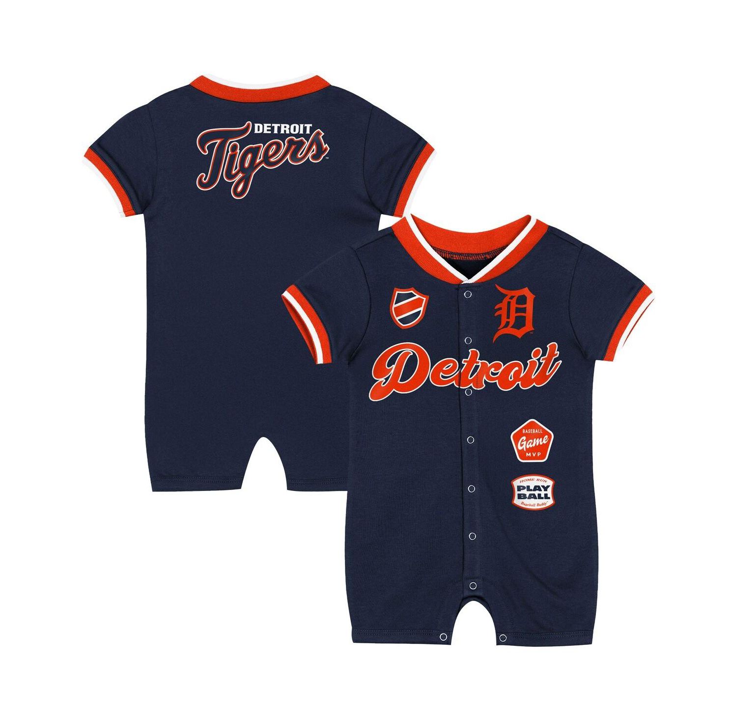 Baby Boys and Girls Navy Detroit Tigers Pinch Coverall