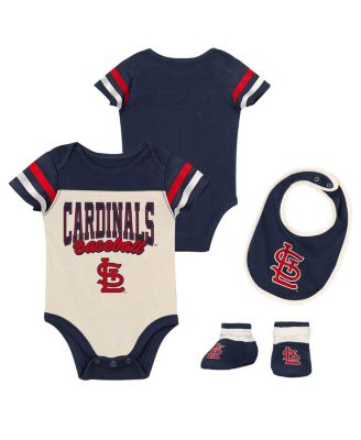 Baby Boys and Girls 3-Piece Navy St. Louis Cardinals Up One Bodysuit, Bib and Booties Set