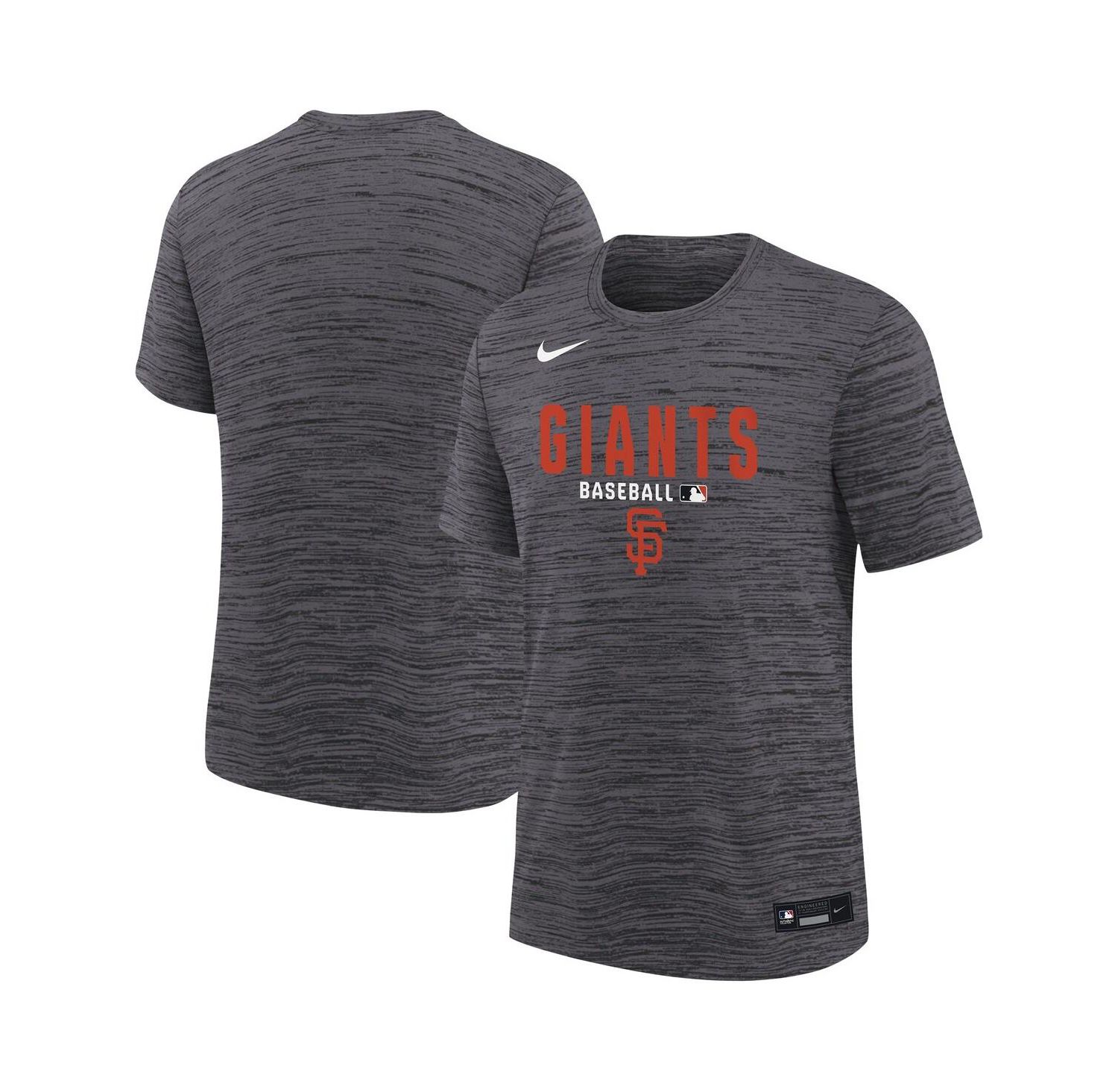 Big Boys and Girls Black San Francisco Giants Authentic Collection Velocity Dri-FIT T-Shirt