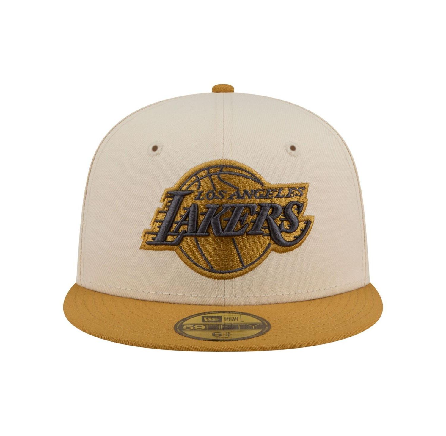 Men's Cream/Tan Los Angeles Lakers Two-Tone Color Pack 59FIFTY Fitted Hat