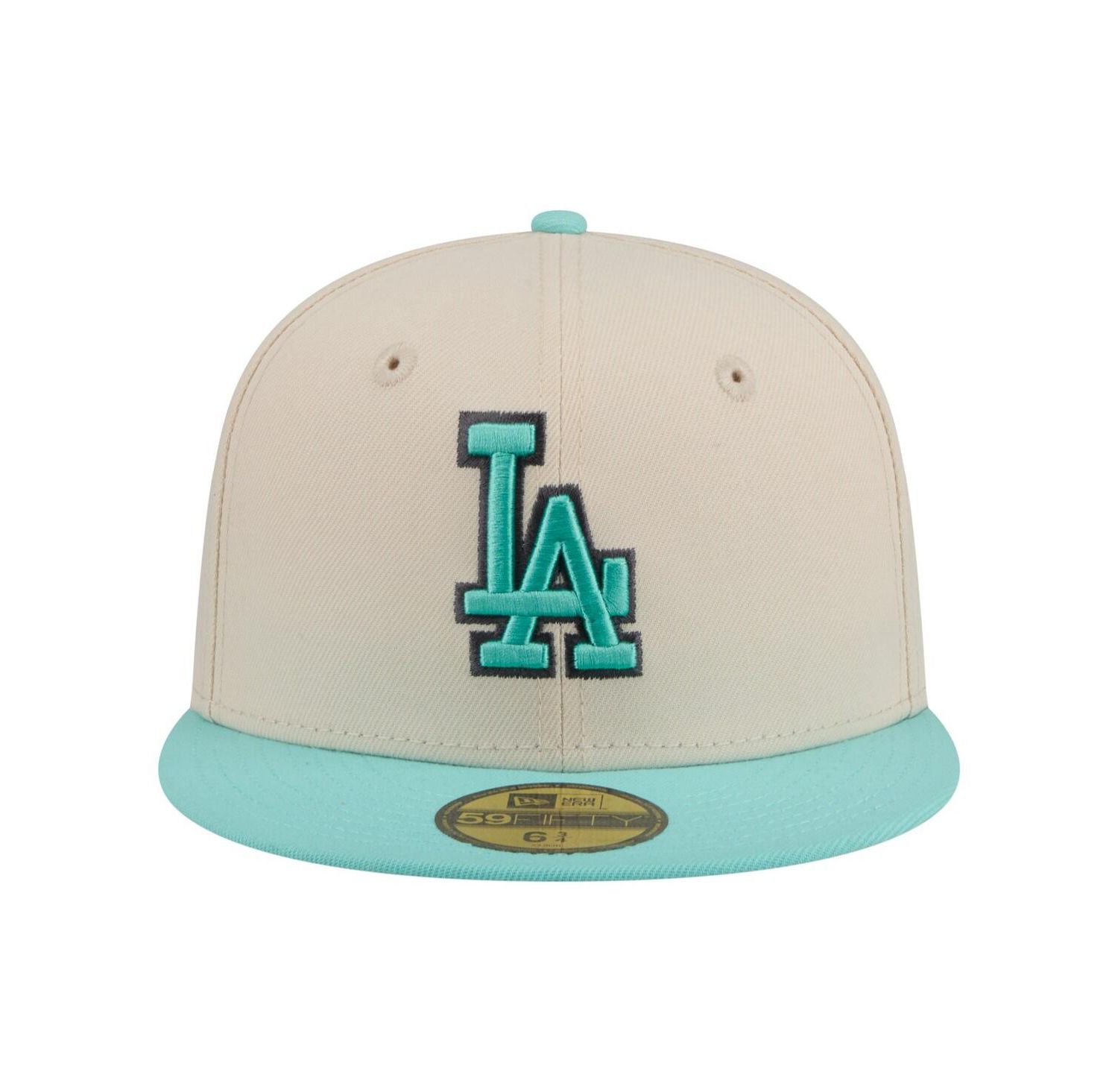 Men's Light Beige/Turquoise Los Angeles Dodgers Two-Tone Color Pack 59FIFTY Fitted Hat