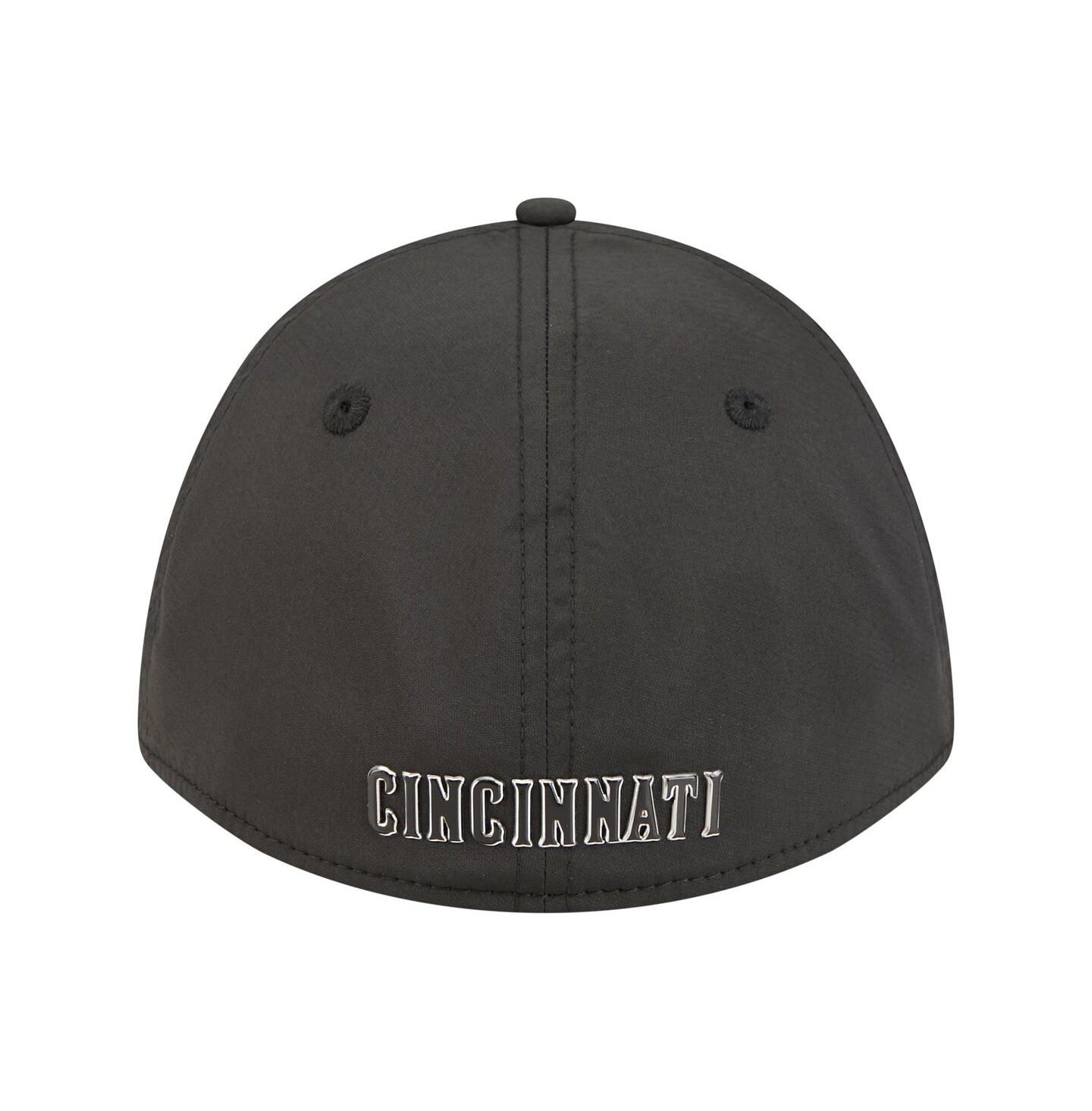 Мужская кепка New Era Black Cincinnati Reds Metallic 39THIRTY M-Crown Flex Hat — фото 4