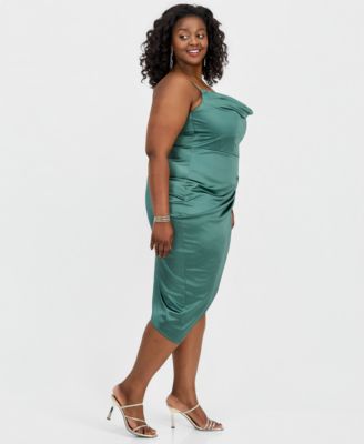 green plus size sheath dress Elegant Olive Green Gowns Made To Flatter Plus Size Bridesmaids COCOMELODY CB0735, Purple