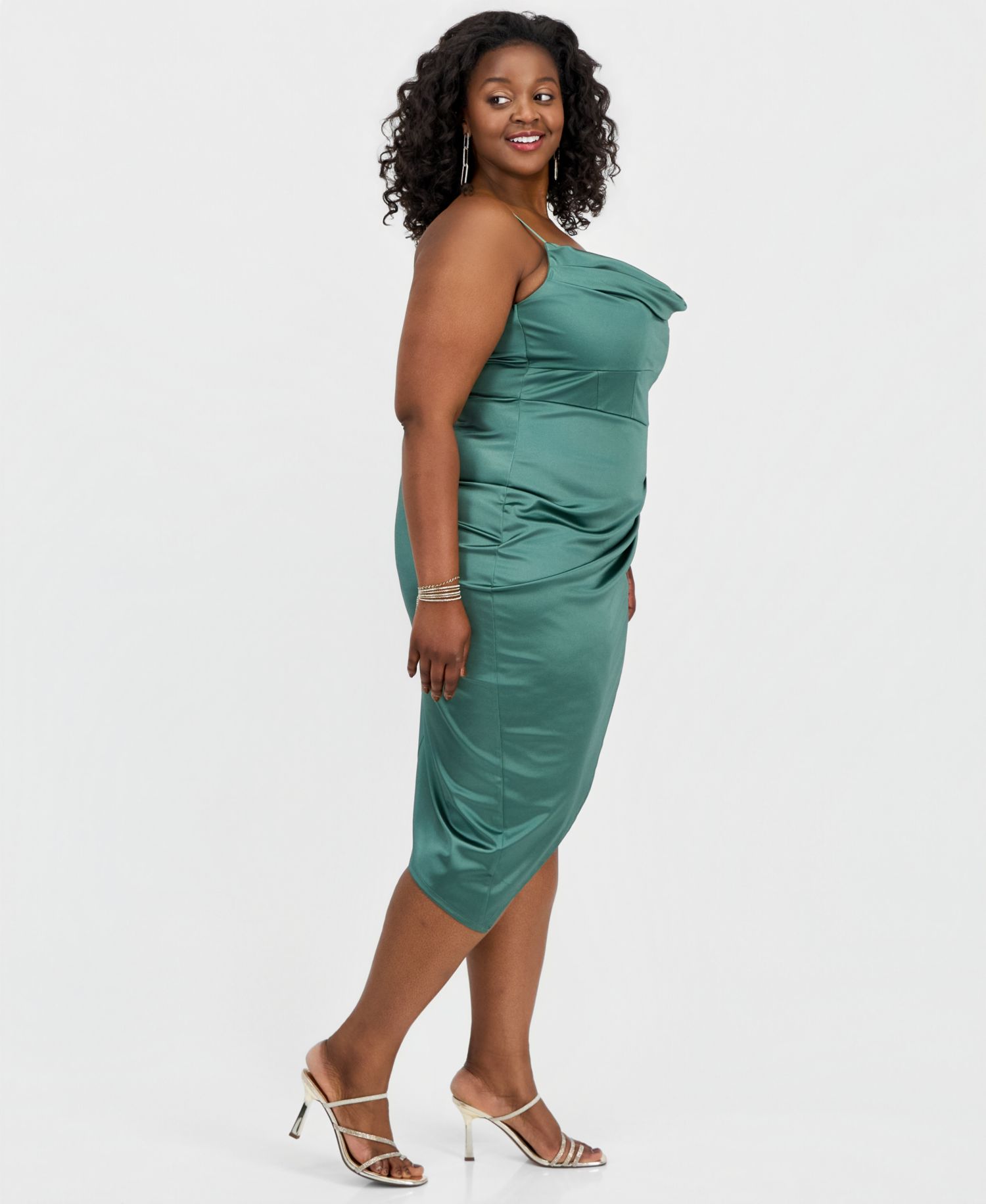 Trendy Plus Size Asymmetric Sleeveless Bodycon Dress