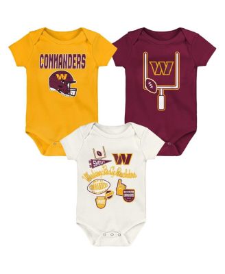 Baby Boys and Girls 3-Pack Washington Commanders Littlest Player Bodysuit Set