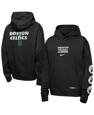Big Boys and Girls Black Boston Celtics Courtside Club Premiere Hoodie